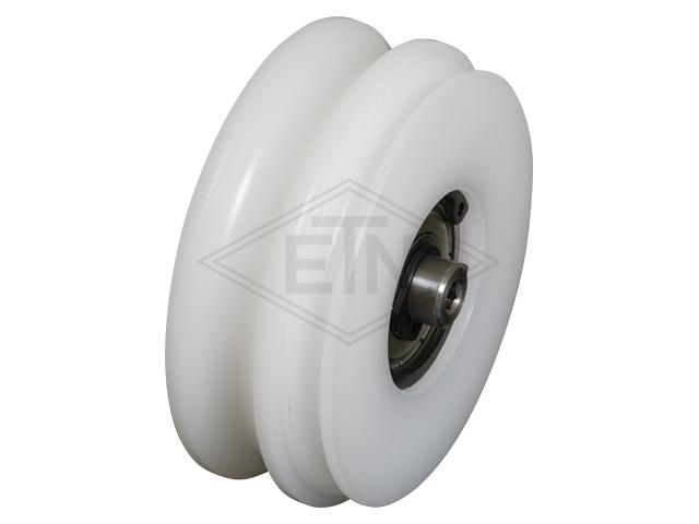 Deurrol PA6G ø 70/61,5/M10 x 25 mm, as M10 centrisch buiten schroefdraad