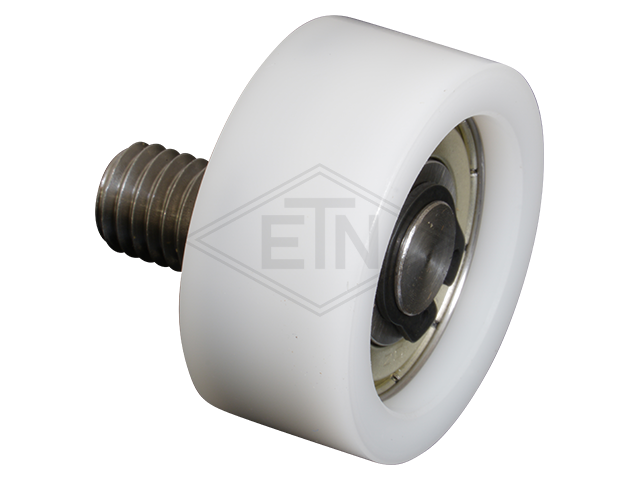 Tegenrol PA6 ø 35/M10 x 16 mm, excentrisch as M10 buiten schroefdraad