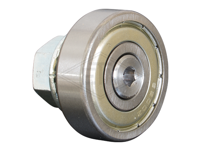 Tegenrol ø 30/M10 x 27/9mm, excentrisch as M10 buiten schroefdraad M10 hex moer