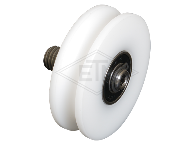 Deurrol POM ø 60/50/M12 x 17 mm, as excentrisch M12 buiten schroefdraad