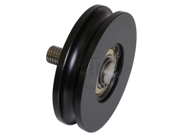 Deurrol PA6G zwart ø 65/55/M10 x 16 mm, centrisch as met buiten schroefdraad M10, voor higher loads (medium heavy deuren)