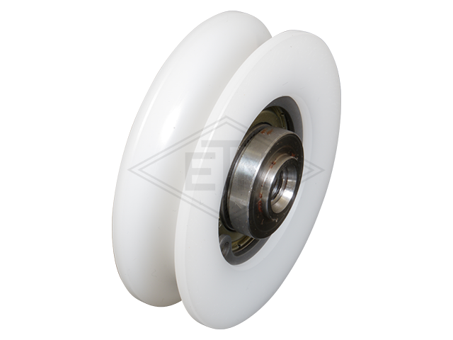 Deurrol PA6G ø 56/44/M8 x 15 mm, snap ring met centrisch as M8 binnen schroefdraad