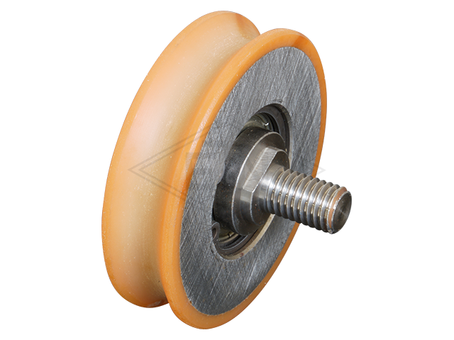 Deurrol VSL ø 63/55/12 x 16 mm VU 96°/ steel-core, centrisch as met buiten schroefdraad M10