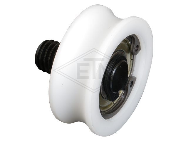 Tegenrol POM ø 36/32/M10 x 14 mm, as excentric, M10 buiten schroefdraad
