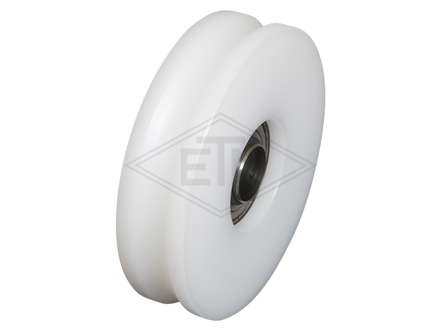 Deurrol POM ø 74/70/M8 x 18 mm, as centrisch M8 binnen schroefdraad