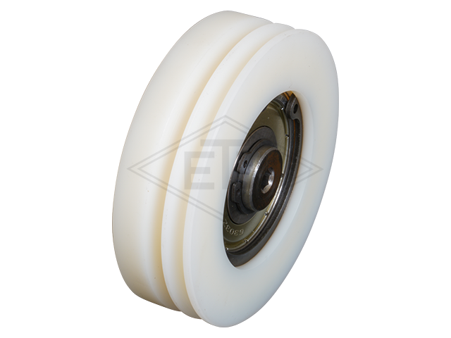 Kabelrol PA6G ø 78/70/M10 x 22 mm, centrisch as M10 buiten schroefdraad