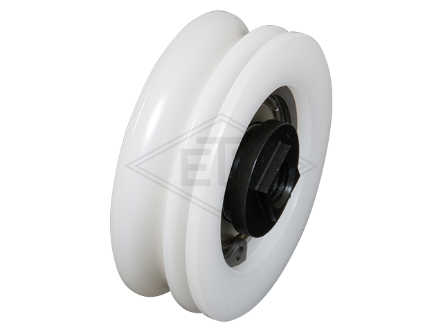 Deurrol PA6G ø 50/44/M8 x 16 mm, met groef voor kabel as centrisch M8 binnen schroefdraad