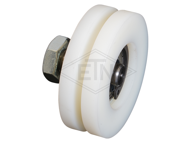 Kabelrol PA6G ø 50/40/M10 x 16 mm, centrisch as M10 buiten schroefdraad