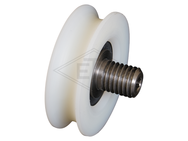 Deurrol ø 48/40/M12 x 14 mm, centrisch as met buiten schroefdraad M12