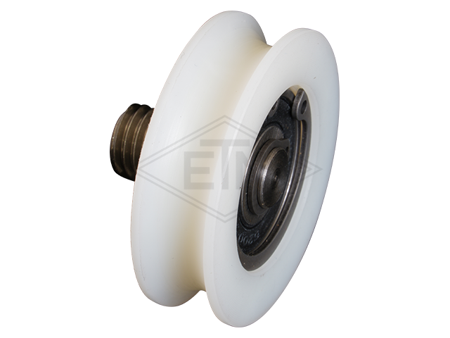 Deurrol ø 48/40/M12 x 14 mm, centrisch as met buiten schroefdraad M12