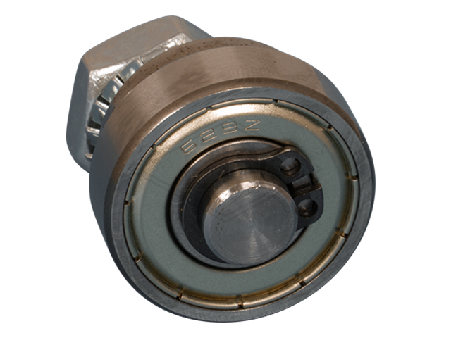 Gegenrolle ø 26/22/M10 x 31 mm, exzentrische Achse, Kugellager 629 ZZ, Exzenterhub 4 mm