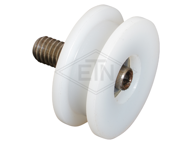 Rol PA6G ø 26/20/5 x 10,2 mm, centrisch as M6 buiten schroefdraad