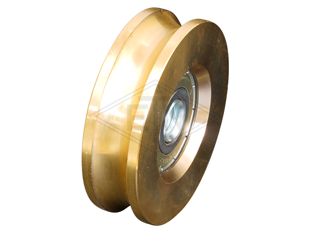 Deurrol messing ø 56/49,75/M10 x 16 mm, centrisch as M10 binnen schroefdraad voor heavy loads