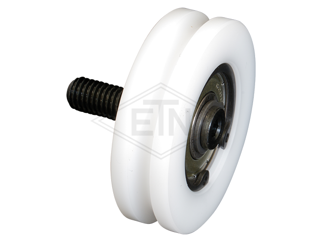 Kabelrol POM ø 50/44/M8 x 14 mm, as centrisch M8 buiten schroefdraad