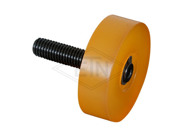 Staafrol ø 50/M10 x 15 mm, VU 80° Shore A, as centrisch M10 buiten schroefdraad