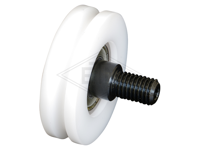 Staafrol ø 50/M10 x 15 mm, VU 80° Shore A, as centrisch M10 buiten schroefdraad