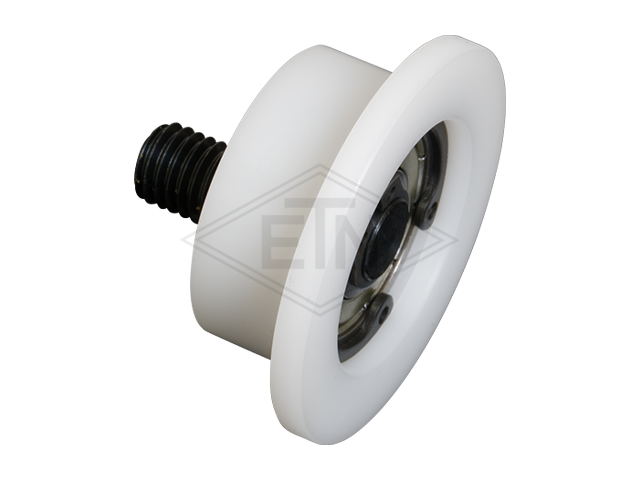 Tegenrol POM ø 48/35/M10 x 18 mm, as excentrisch M10 buiten schroefdraad