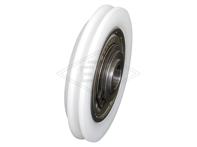 Kabelrol POM ø 65/57/25 x 12 mm, centrisch as met binnen diameter ø 11,1 mm