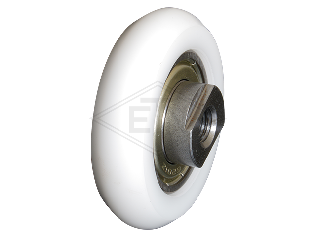 Deurrol POM ø 48/M8 x 12 mm, as M8 binnen schroefdraad